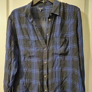 Madewell Shear Plaid Button Down Shirt